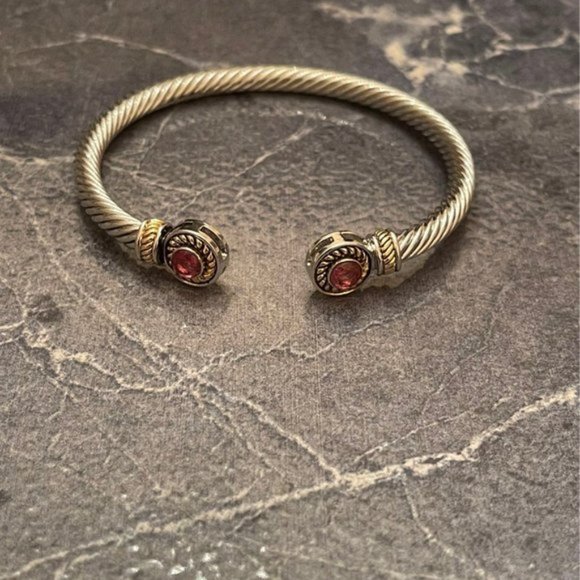 Twisted Cable Bracelet Stainless Pink - Picture 2 of 3